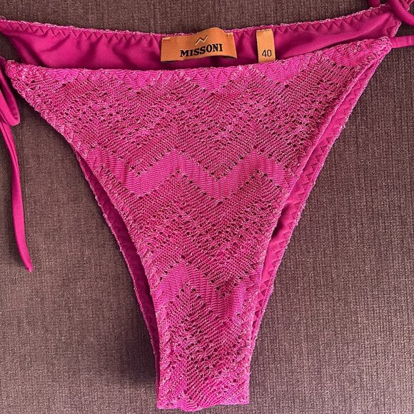 Missoni Zig Zag Lamé Viscose Bikini Bottoms - Picture 5 of 8